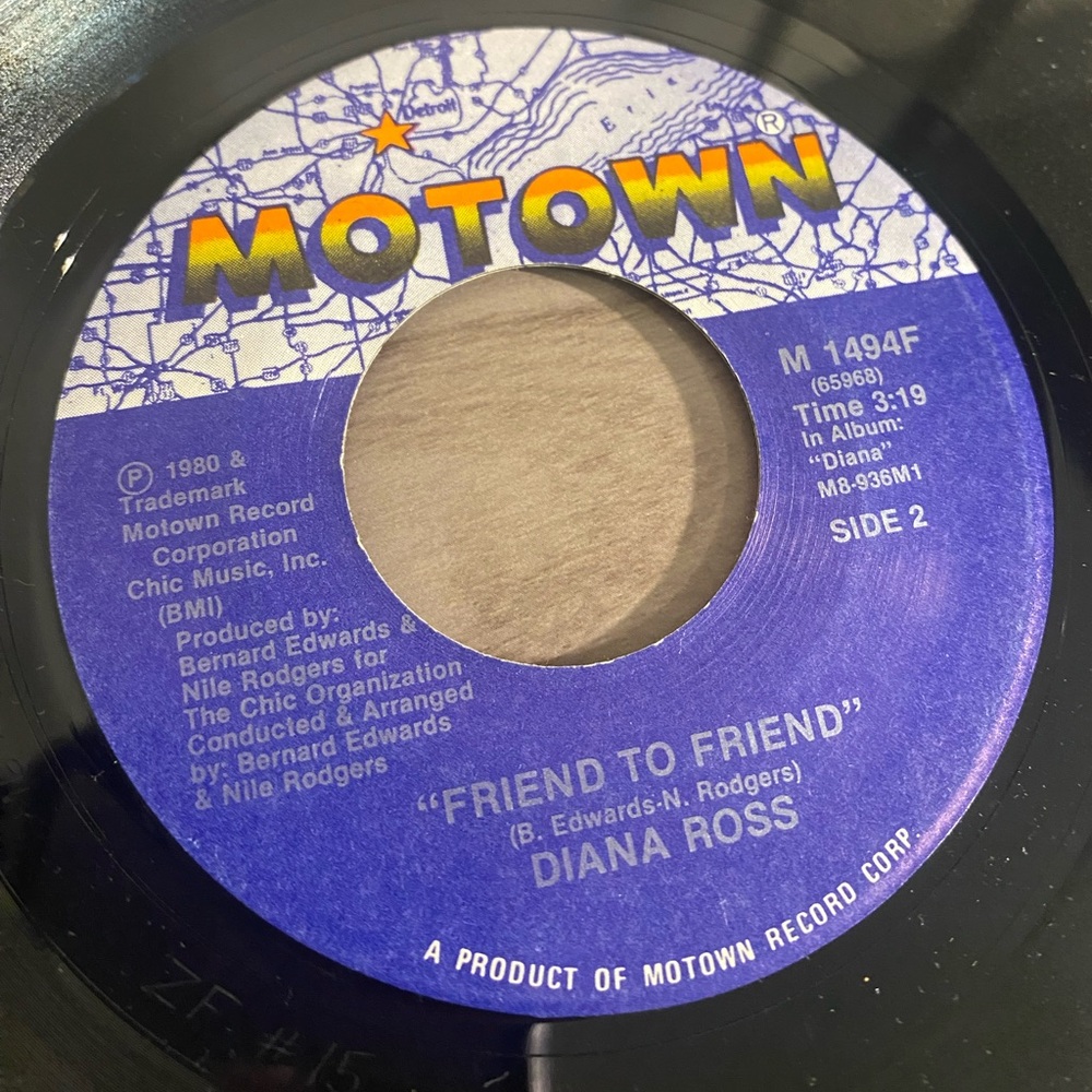 Vintage Diana Ross “Friend to Friend” 45 RPM Vinyl Record from 1980! 🎶